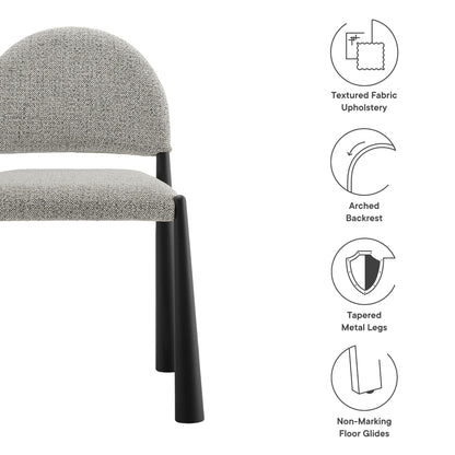 Hayley Upholstered Fabric Dining Side Chair by Modway, textured beige fabric, black legs on Tampa Home & Garden Store