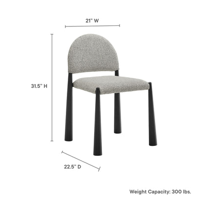 Hayley upholstered fabric dining side chair by Modway light gray textured fabric with black legs on Tampa Home & Garden Store