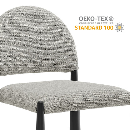Hayley upholstered fabric dining chairs gray textured weave black legs on Tampa Home & Garden Store