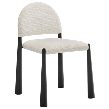 Hayley Upholstered Fabric Dining Side Chair beige boucle with black legs by Modway on Tampa Home & Garden Store
