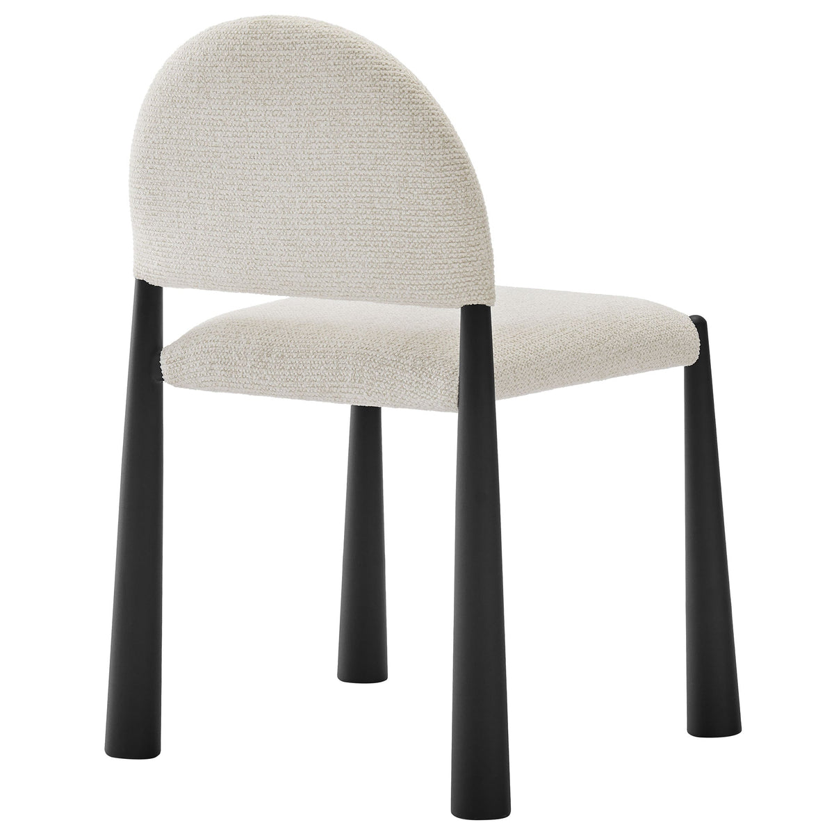 Hayley Upholstered Fabric Dining Side Chair beige boucle with black metal legs Modway on Tampa Home & Garden Store
