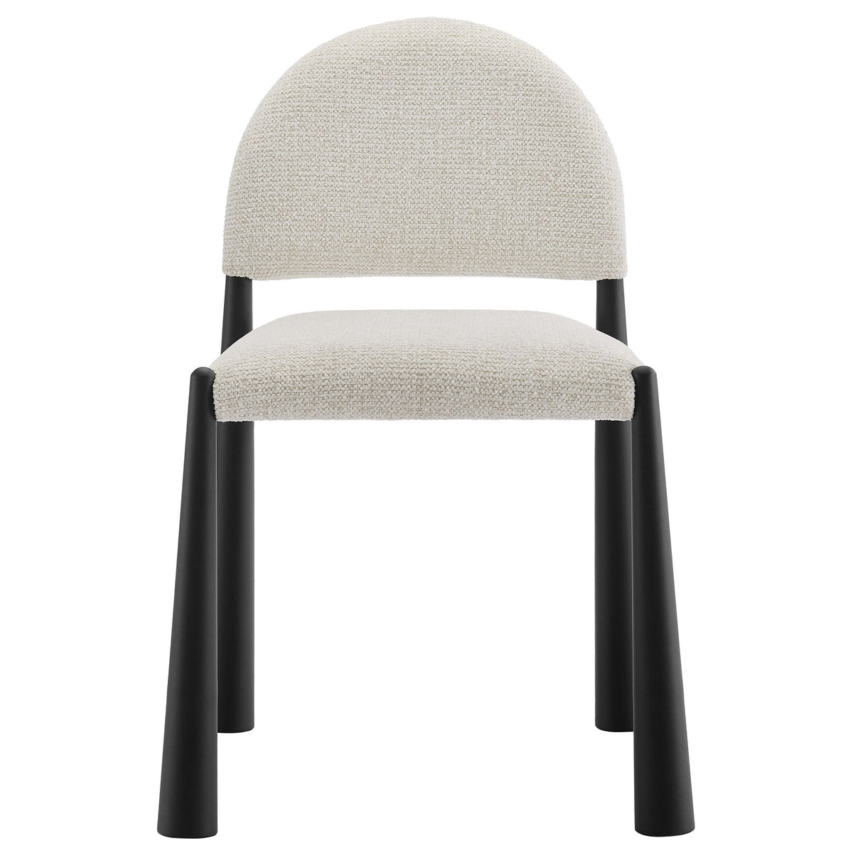 Hayley Upholstered Fabric Dining Side Chair in cream boucle with black legs by Modway on Tampa Home & Garden Store