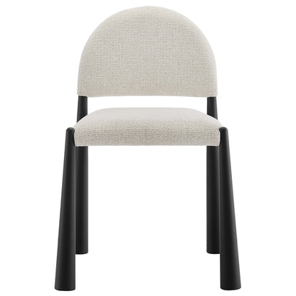 Hayley Upholstered Fabric Dining Side Chair in cream boucle with black legs by Modway on Tampa Home & Garden Store
