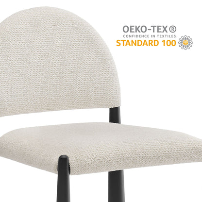 Hayley Upholstered Fabric Dining Side Chair beige textured fabric with black legs Modway on Tampa Home & Garden Store