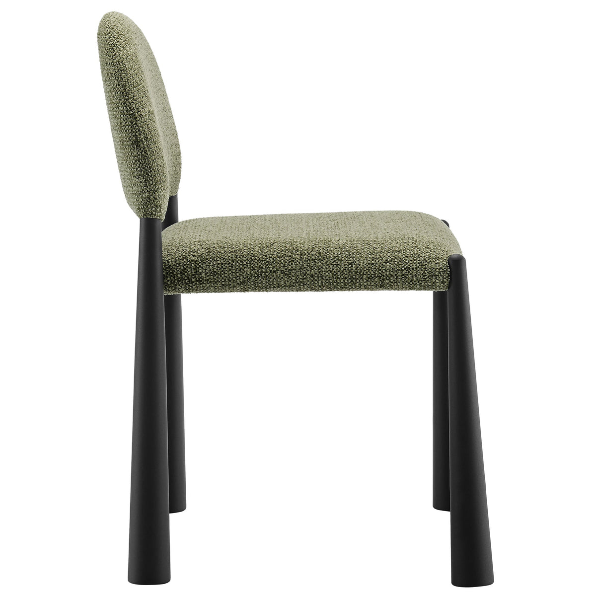Hayley upholstered fabric dining side chair olive green boucle with black legs by Modway on Tampa Home & Garden Store