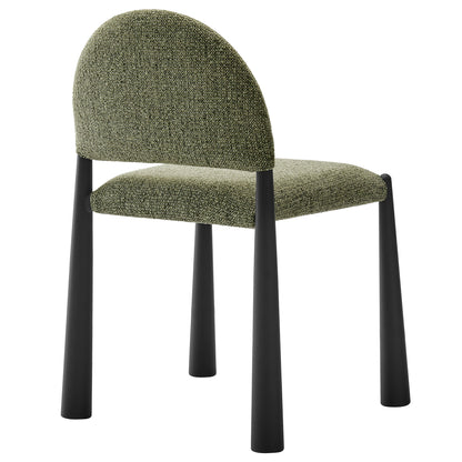 Hayley Upholstered Fabric Dining Side Chair by Modway, olive green textured fabric with black legs on Tampa Home & Garden Store