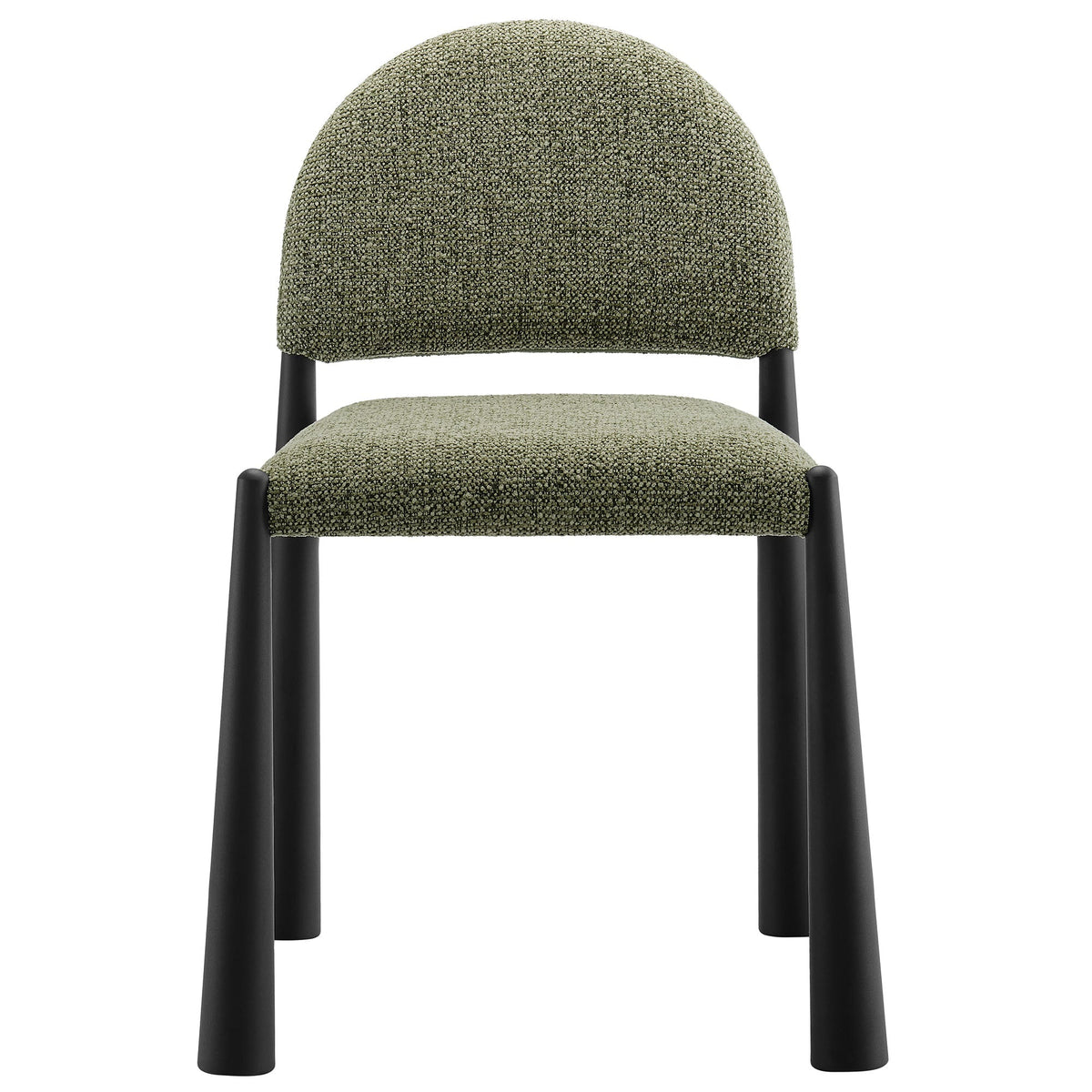 Hayley Upholstered Fabric Dining Side Chair in olive boucle with black legs on Tampa Home & Garden Store