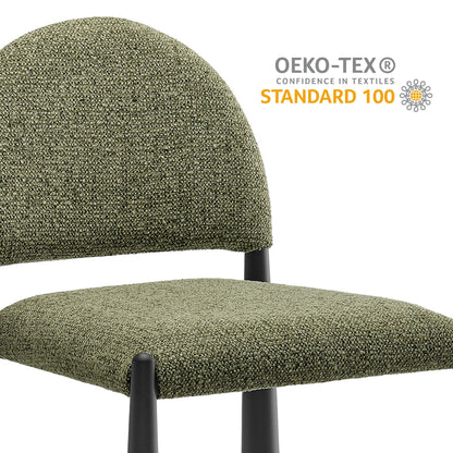 Hayley upholstered fabric dining side chair by Modway olive boucle with black legs on Tampa Home & Garden Store