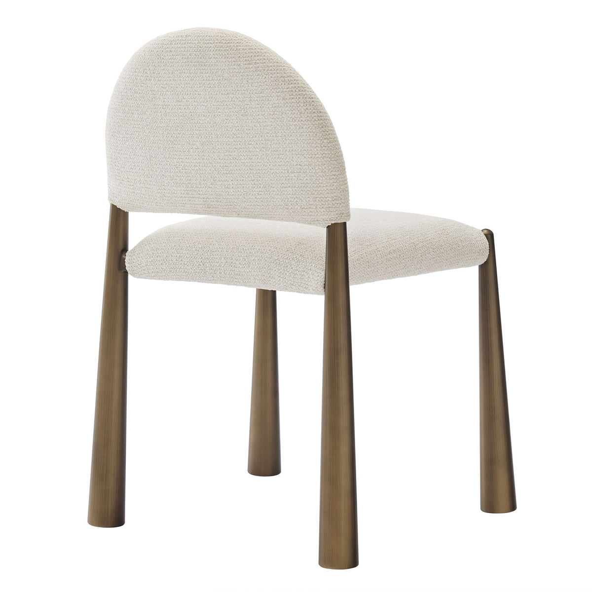 Hayley upholstered fabric dining side chair beige boucle with wooden legs HouseOfZazla on Tampa Home & Garden Store