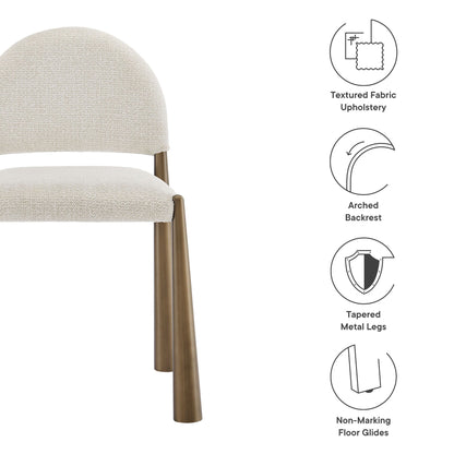 Hayley Upholstered Dining Side Chair beige fabric with tapered wood legs on Tampa Home & Garden Store