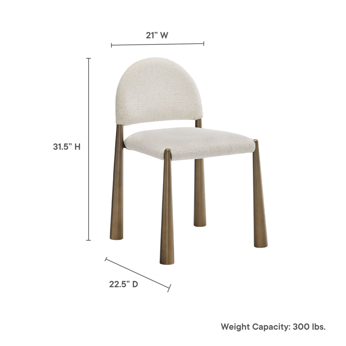 Hayley upholstered fabric dining chair by Modway, beige fabric, wood legs on Tampa Home & Garden Store
