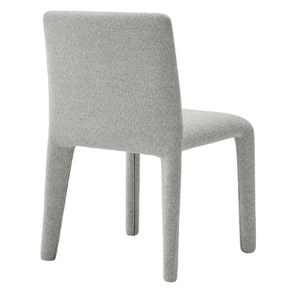 Rhodes Fabric Upholstered Dining Chair by Modway in light gray boucle fabric; close-up of back on Tampa Home & Garden Store