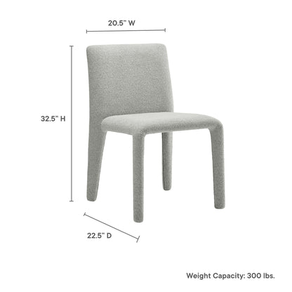Rhodes fabric upholstered dining chair in gray with high back and textured fabric by Modway on Tampa Home & Garden Store