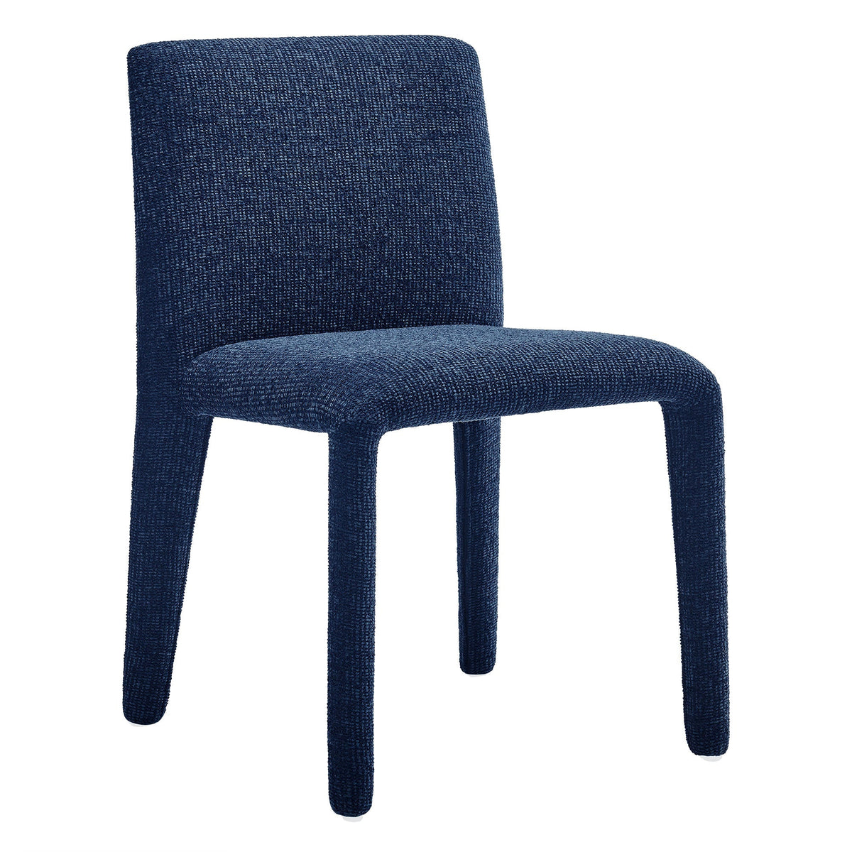 Rhodes fabric upholstered dining chair navy blue textured weave on Tampa Home & Garden Store