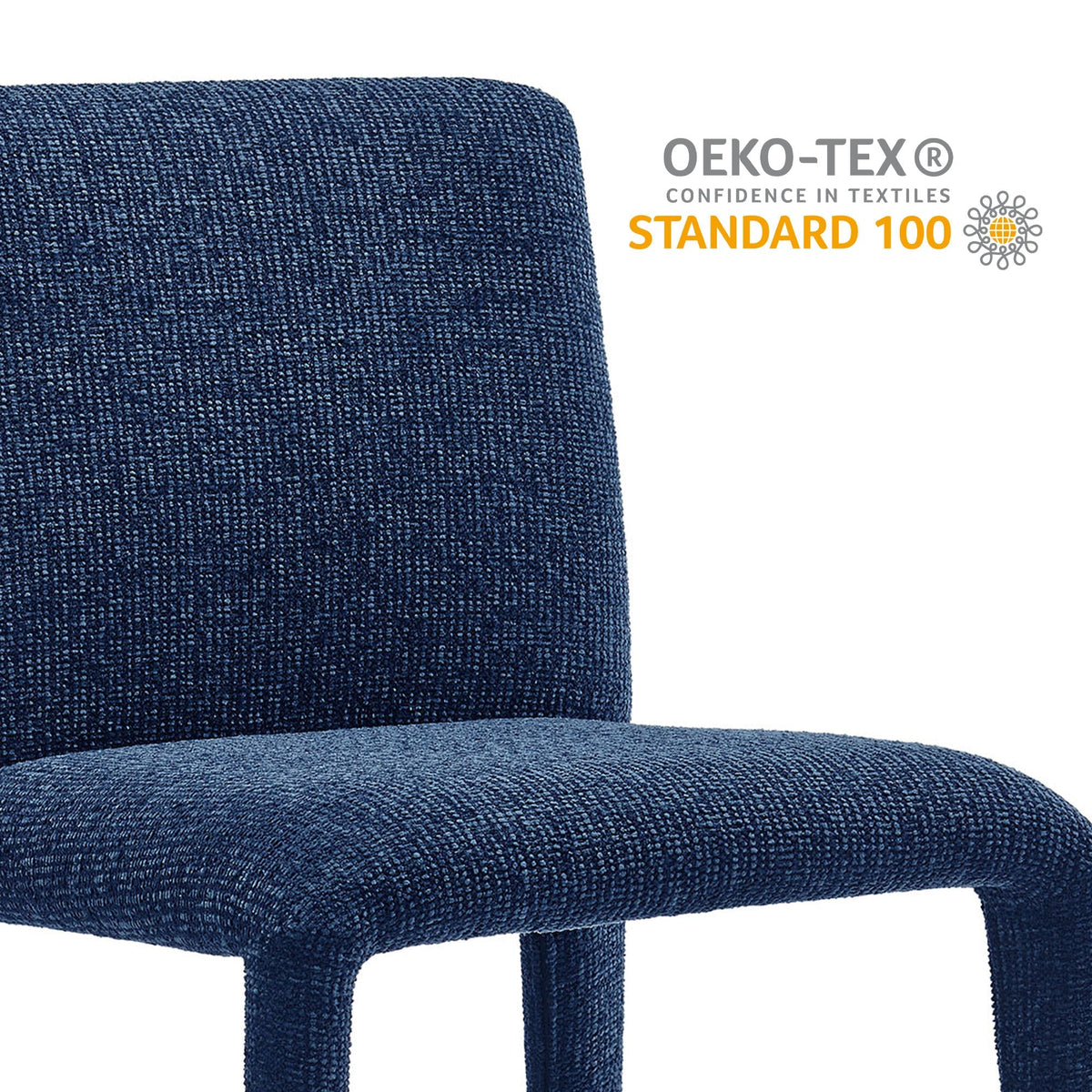 Rhodes Fabric Upholstered Dining Chair blue textured denim fabric close-up by Modway on Tampa Home & Garden Store