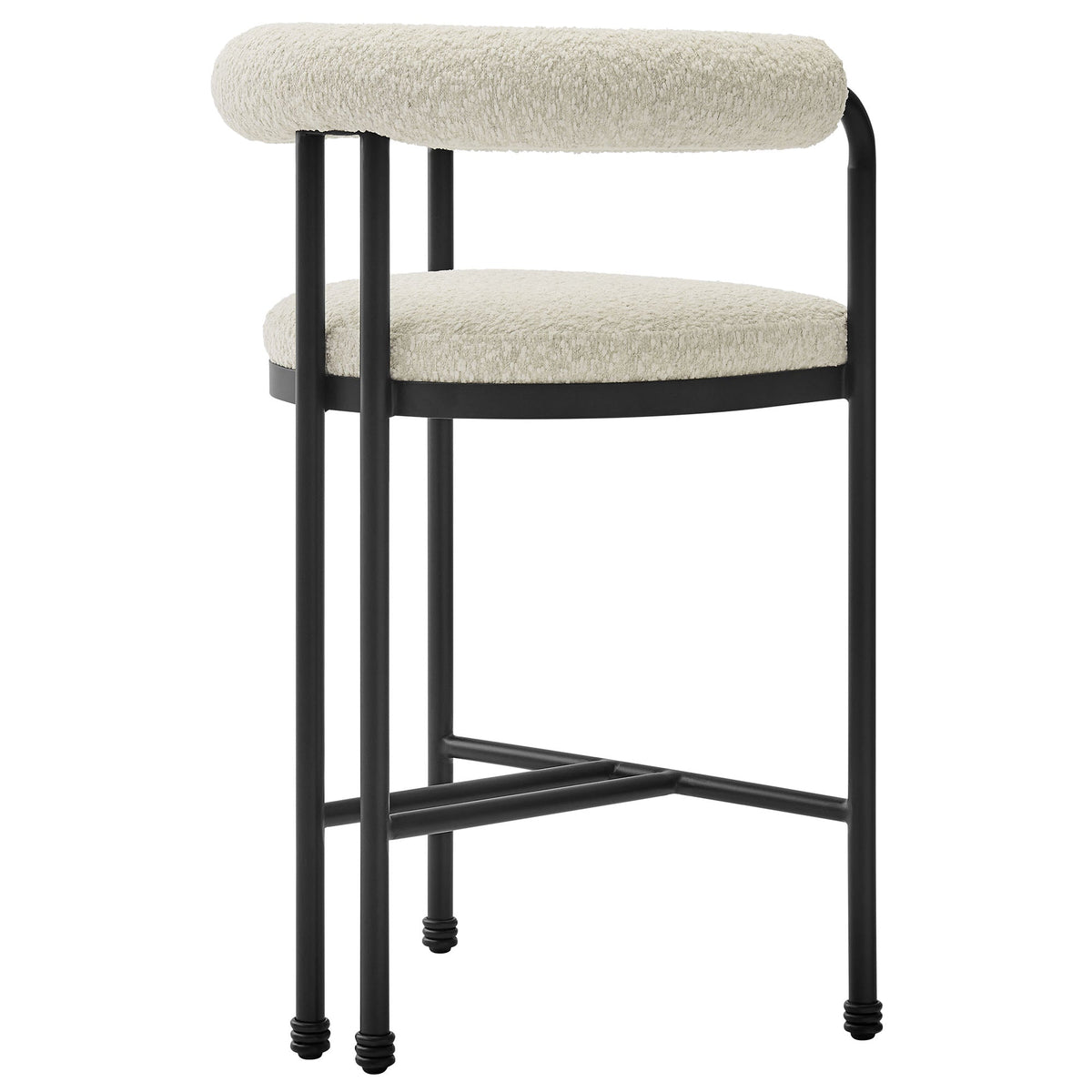 Turin Curved Back Boucle and Metal Counter Stool with black metal frame by Modway on Tampa Home & Garden Store