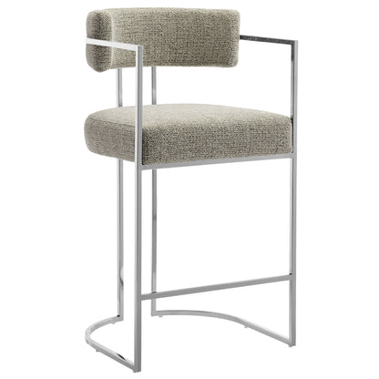 Counter stool Huron curved-back fabric and metal with chrome frame by Modway on Tampa Home & Garden Store