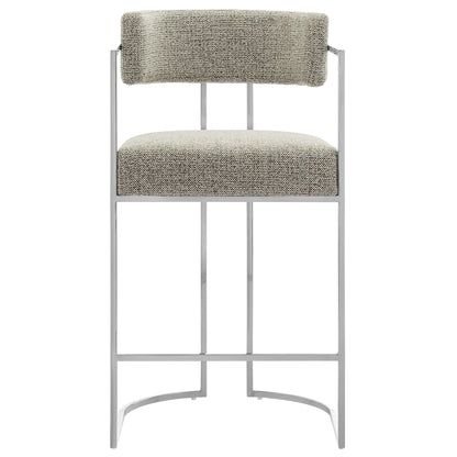 Huron curved back counter stool beige textured fabric with chrome metal frame by Modway on Tampa Home & Garden Store