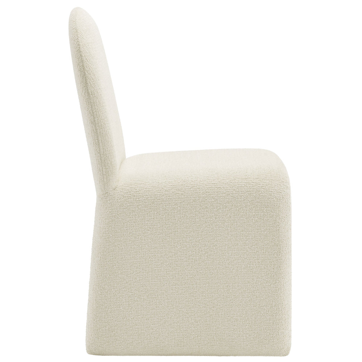 Junia Boucle Upholstered Armless Dining Chair in cream boucle fabric by HouseOfZazla on Tampa Home & Garden Store