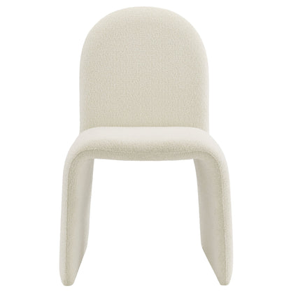 Junia Boucle Upholstered Armless Dining Chair cream boucle upholstery by HouseOfZazla on Tampa Home & Garden Store