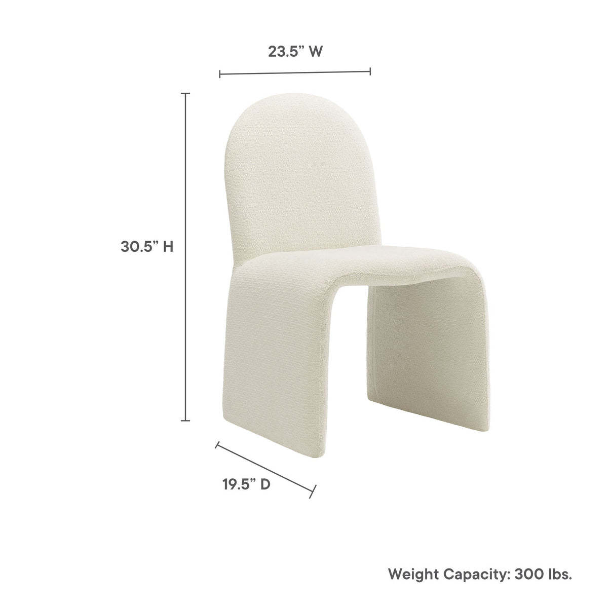 Junia Boucle Upholstered Armless Dining Chair by Modway beige boucle fabric HouseOfZazla on Tampa Home & Garden Store
