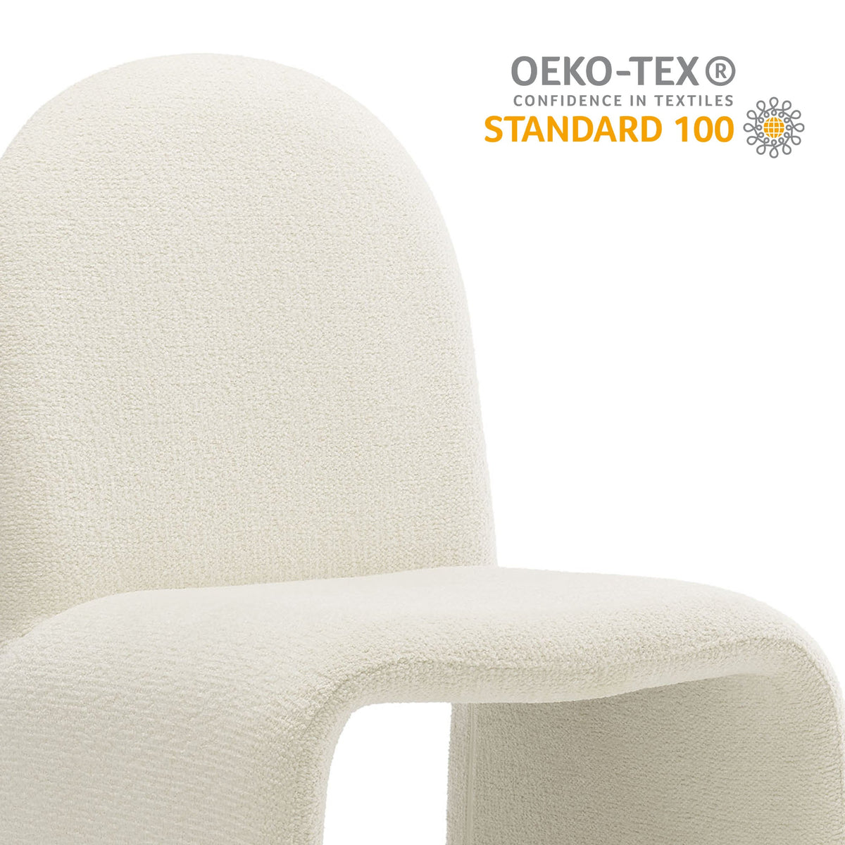 Junia Boucle Upholstered Armless Dining Chair by Modway, beige boucle fabric, pair on Tampa Home & Garden Store
