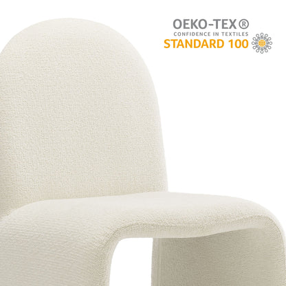 Junia Boucle Upholstered Armless Dining Chair by Modway, beige boucle fabric, pair on Tampa Home & Garden Store