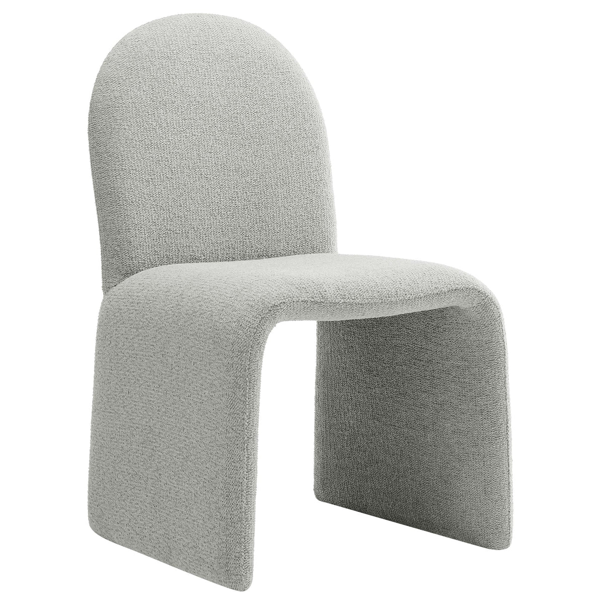 Junia boucle upholstered armless dining chair light gray fabric HouseOfZazla on Tampa Home & Garden Store