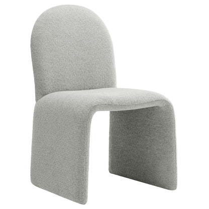 Junia boucle upholstered armless dining chair light gray fabric HouseOfZazla on Tampa Home & Garden Store