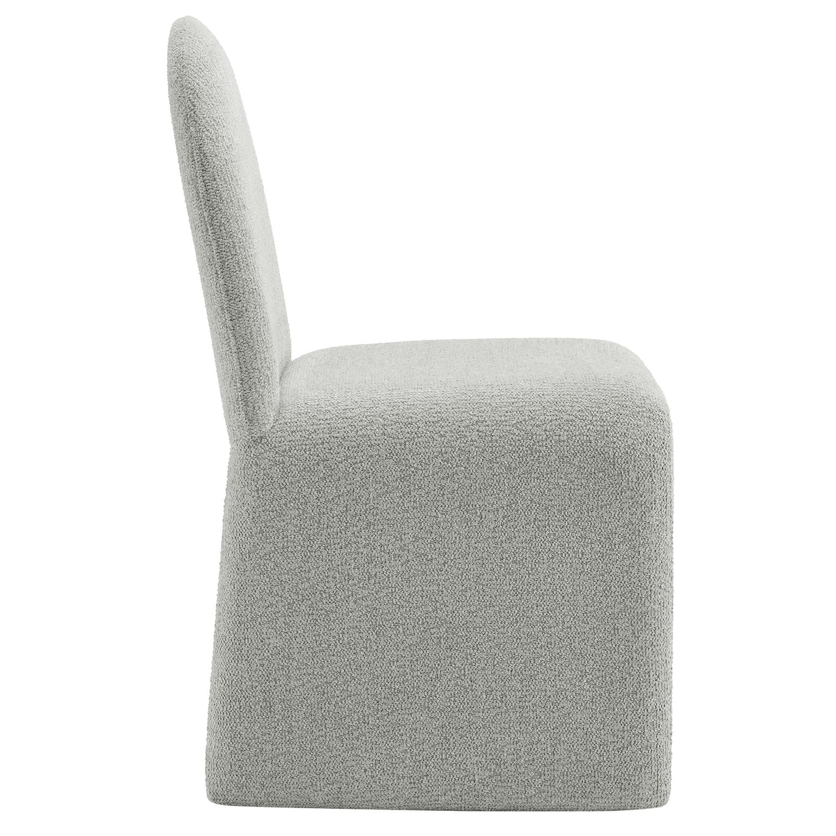 Junia Boucle Upholstered Armless Dining Chair gray boucle fabric HouseOfZazla on Tampa Home & Garden Store