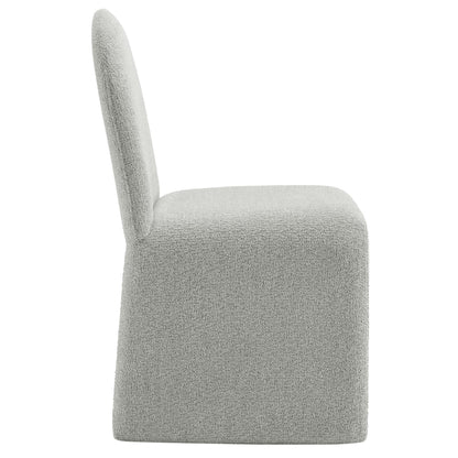 Junia Boucle Upholstered Armless Dining Chair gray boucle fabric HouseOfZazla on Tampa Home & Garden Store