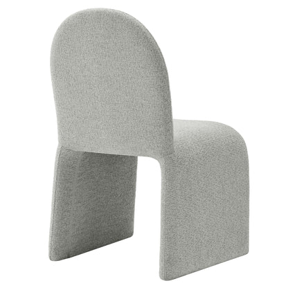Pair of Junia boucle upholstered armless dining chairs in gray fabric by Modway HouseOfZazla on Tampa Home & Garden Store