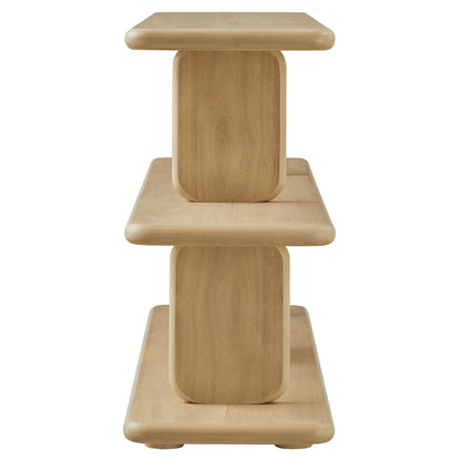 Lyle Sculptural 2-Tier Bookshelf by Modway natural oak wood living room furniture on Tampa Home & Garden Store