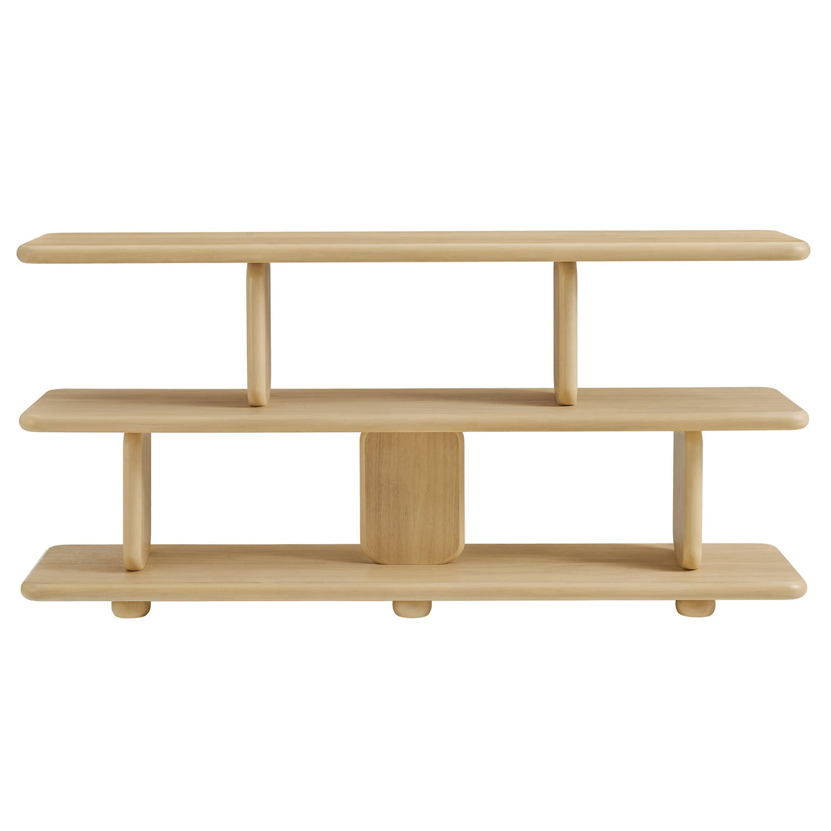 Lyle Sculptural 2-Tier Bookshelf in natural wood finish Modway shelf with rounded edges on Tampa Home & Garden Store