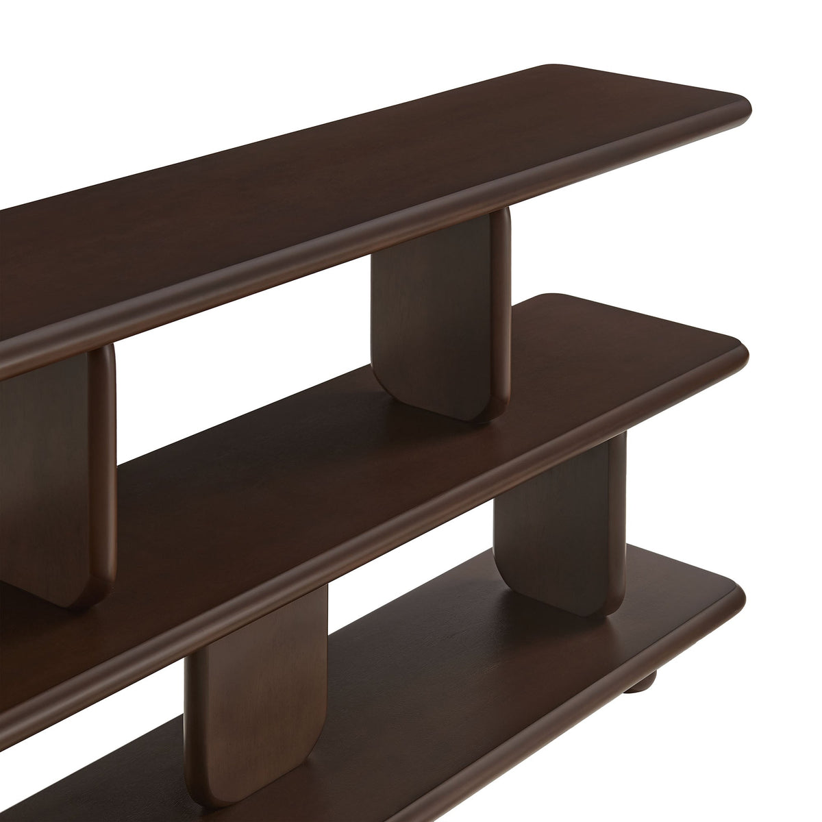 Lyle Sculptural 2-Tier Bookshelf by Modway in dark espresso wood with rounded edges on Tampa Home & Garden Store