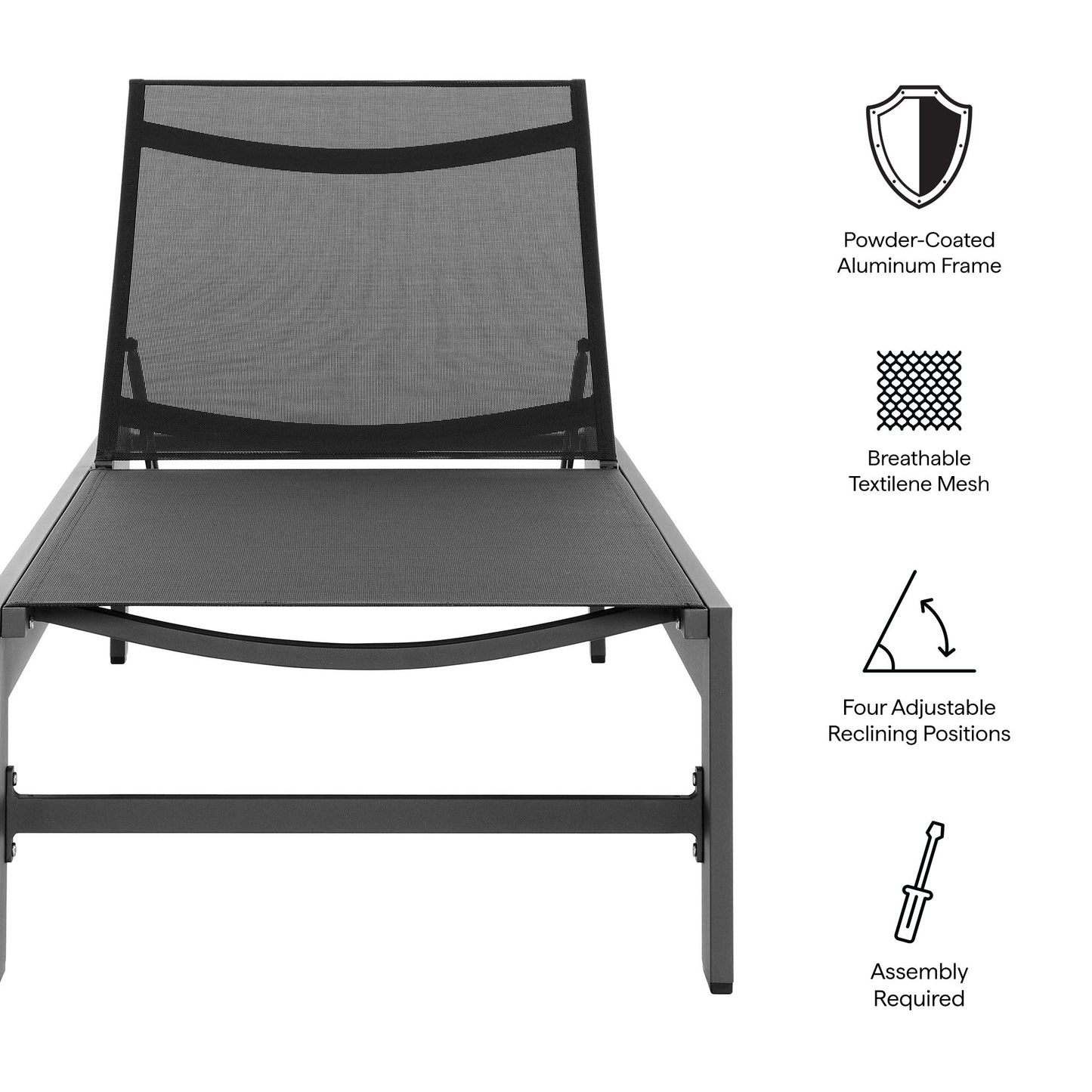 Modway Tahoe Outdoor Aluminum Chaise Lounge