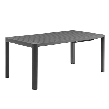 Tahoe Outdoor Patio Aluminum Extendable Dining Table by Modway, gray slatted top on Tampa Home & Garden Store