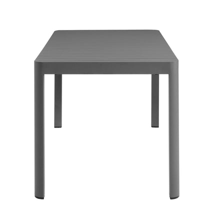 Tahoe Outdoor Patio Aluminum Extendable Dining Table by Modway, gray slatted top on Tampa Home & Garden Store