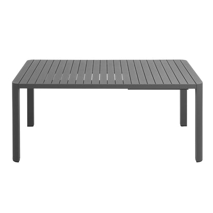 Tahoe outdoor patio aluminum extendable dining table with slatted gray top on Tampa Home & Garden Store