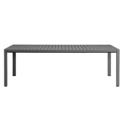 Tahoe Outdoor Patio Aluminum Extendable Dining Table, gray slatted top on Tampa Home & Garden Store