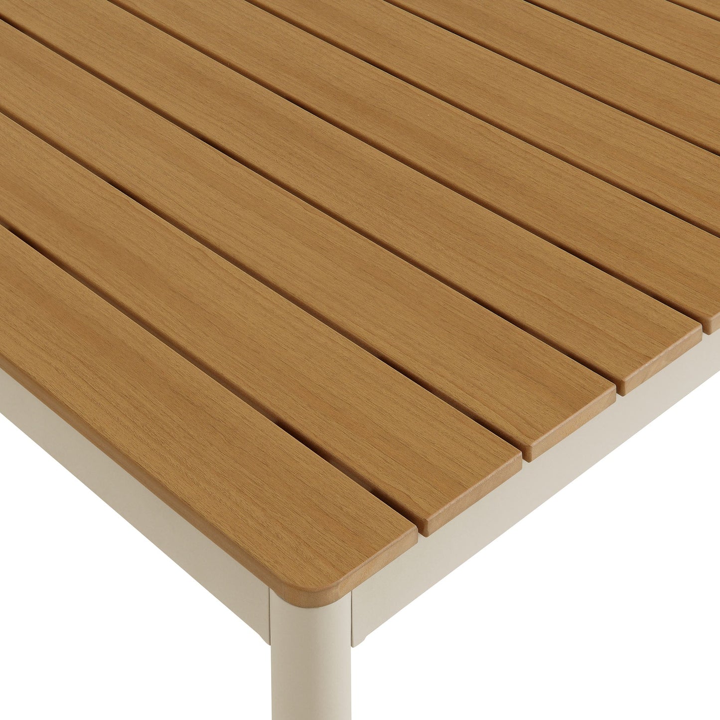 Finn 71in outdoor dining table with faux wood top and aluminum frame by HouseOfZazla on Tampa Home & Garden Store