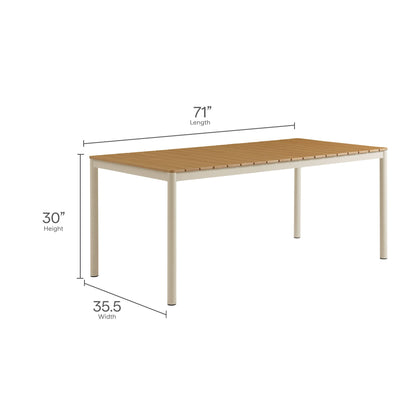 Finn 71 Outdoor Dining Table with Faux Wood Top