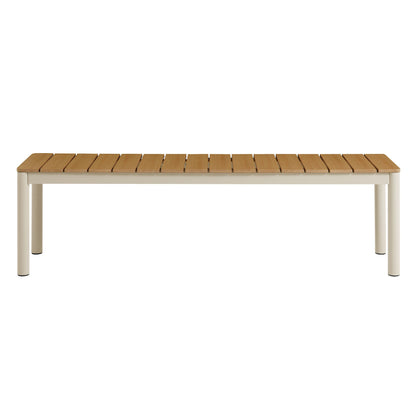 Finn outdoor bench set of 2 with wooden slat seats and light frame on Tampa Home & Garden Store