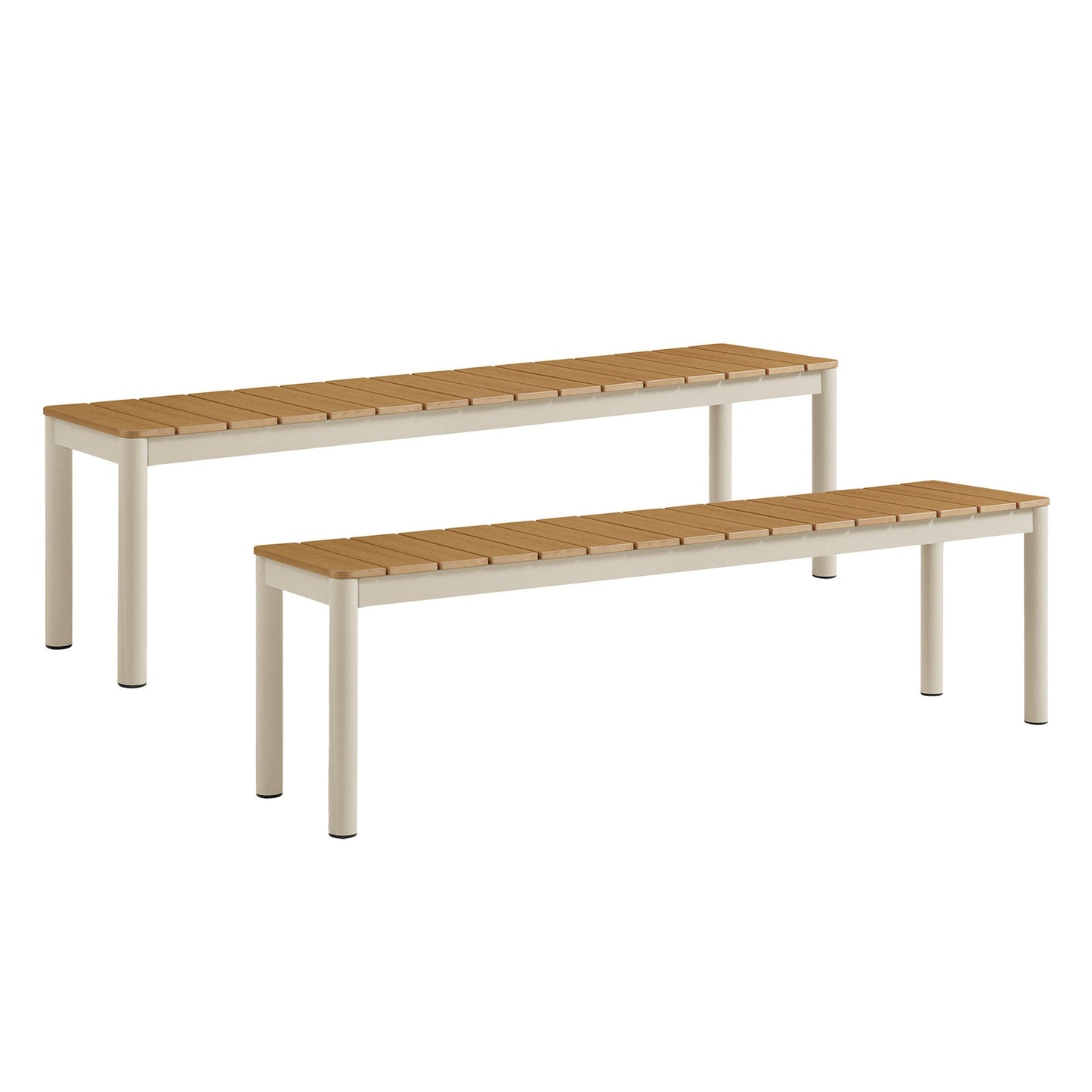 Finn Outdoor Patio Aluminum Bench Set of 2
