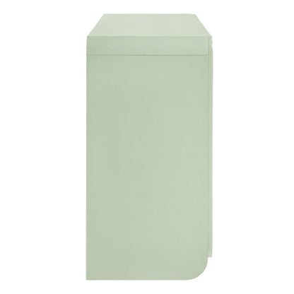 Dahlia Fluted and Scalloped Sideboard Storage Cabinet sage green finish by HouseOfZazla on Tampa Home & Garden Store