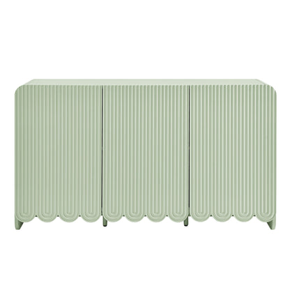 Dahlia fluted scalloped sideboard by HouseOfZazla in mint green with vertical grooves on Tampa Home & Garden Store