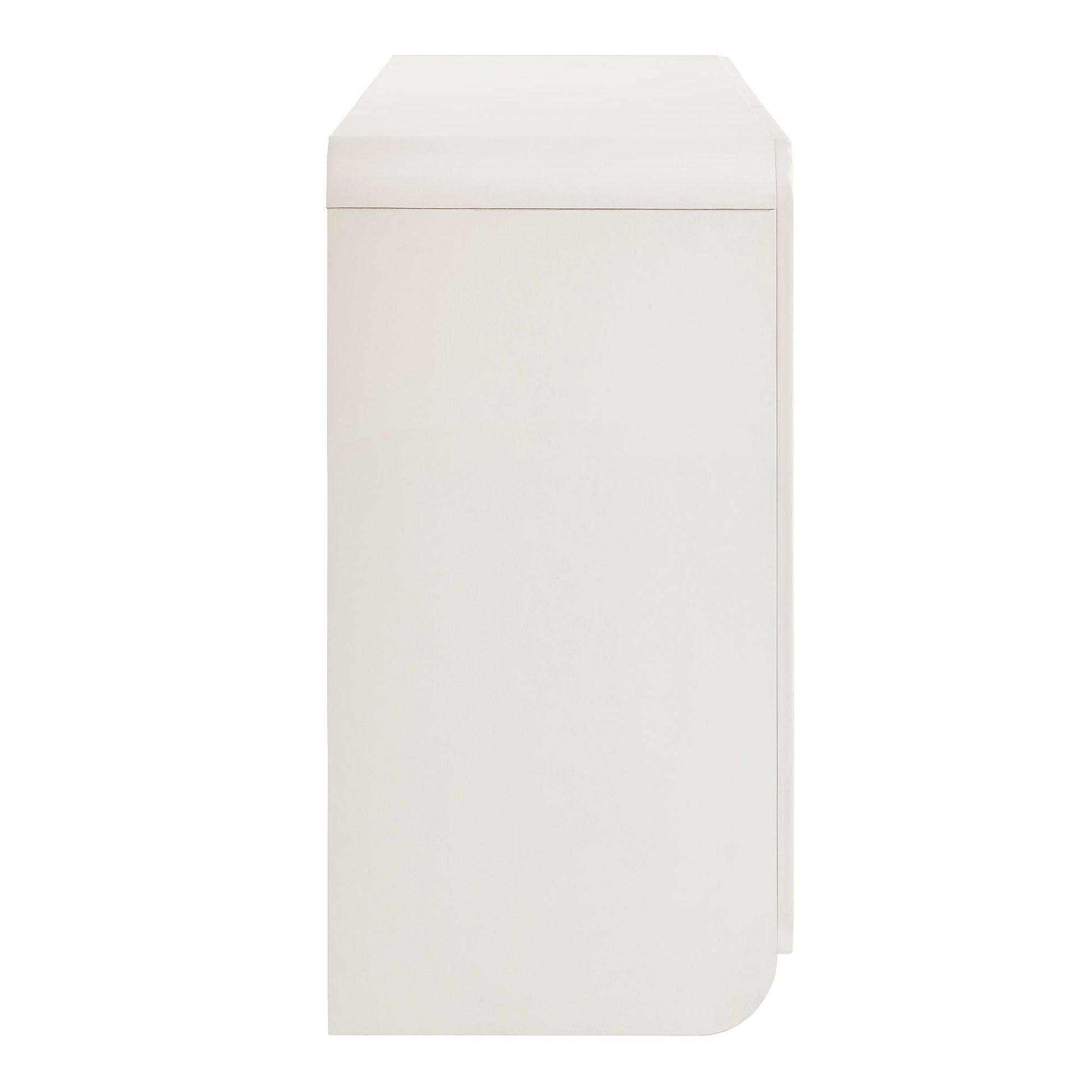 Dahlia Fluted and Scalloped Sideboard Storage Cabinet off-white by HouseOfZazla with rounded edge on Tampa Home & Garden Store