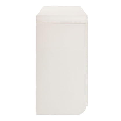 Dahlia Fluted and Scalloped Sideboard Storage Cabinet off-white by HouseOfZazla with rounded edge on Tampa Home & Garden Store