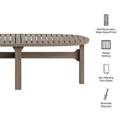Saratoga Oval Teak and Outdoor Coffee Table