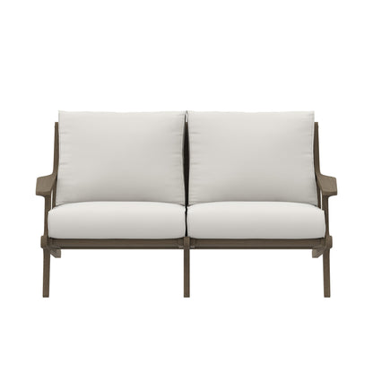 Saratoga Teak Wood Loveseat and Comfort Cushion